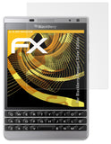 Panzerfolie atFoliX kompatibel mit Blackberry Passport Silver Edition, entspiegelnde und stoßdämpfende FX (3X)