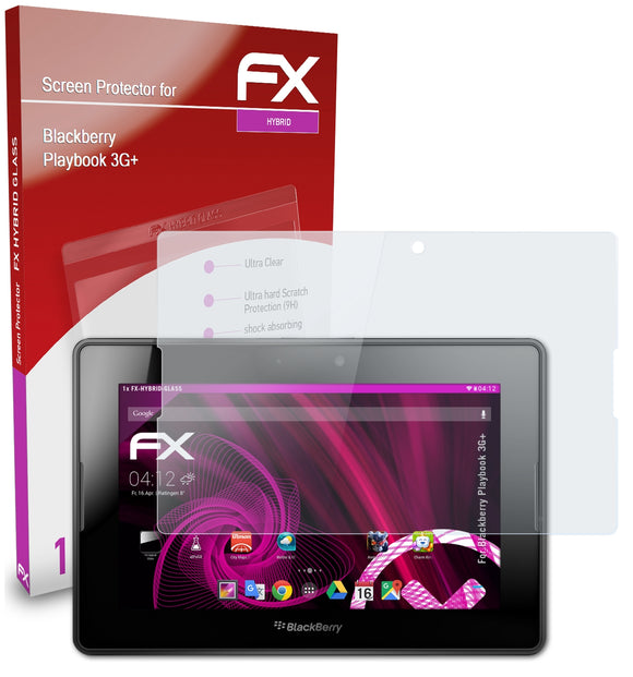 atFoliX FX-Hybrid-Glass Panzerglasfolie für Blackberry Playbook 3G+