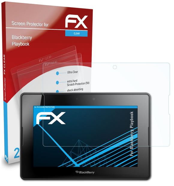 atFoliX FX-Clear Schutzfolie für Blackberry Playbook