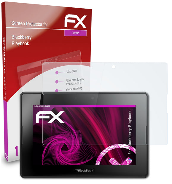 atFoliX FX-Hybrid-Glass Panzerglasfolie für Blackberry Playbook