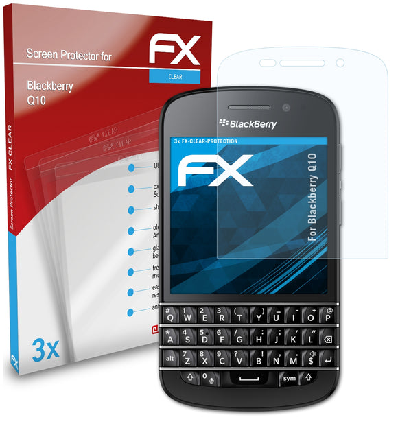 atFoliX FX-Clear Schutzfolie für Blackberry Q10