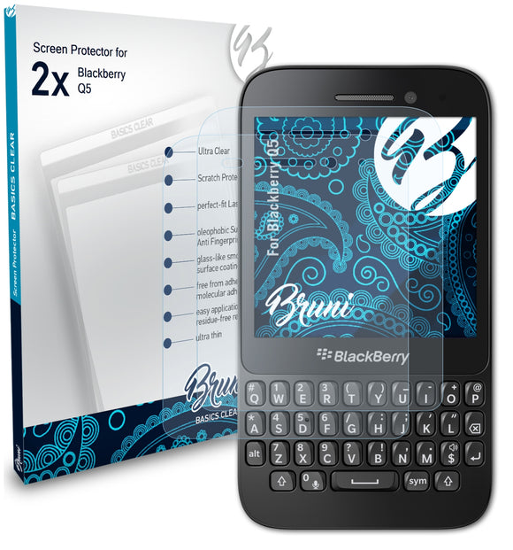 Bruni Basics-Clear Displayschutzfolie für Blackberry Q5