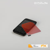 Panzerfolie atFoliX kompatibel mit Blackberry Q5, entspiegelnde und stoßdämpfende FX (3X)
