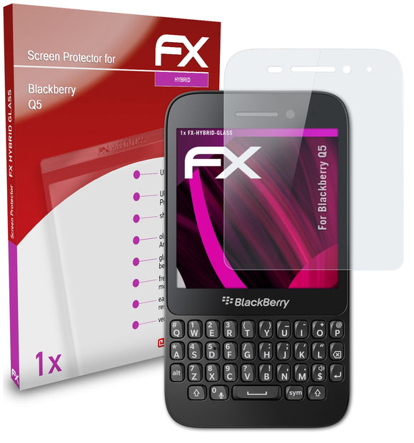 atFoliX FX-Hybrid-Glass Panzerglasfolie für Blackberry Q5