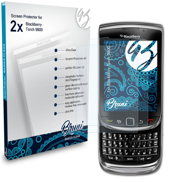 Bruni Basics-Clear Displayschutzfolie für Blackberry Torch 9800