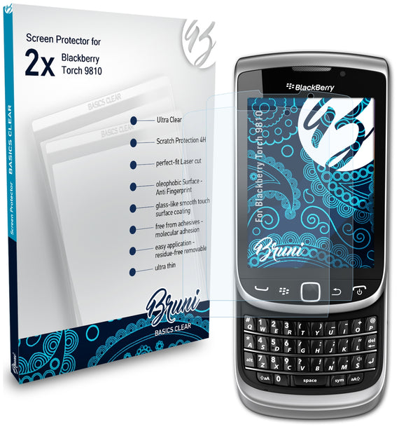 Bruni Basics-Clear Displayschutzfolie für Blackberry Torch 9810