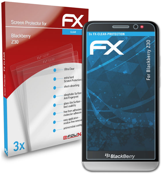 atFoliX FX-Clear Schutzfolie für Blackberry Z30