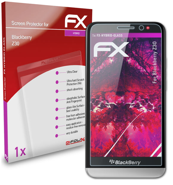 atFoliX FX-Hybrid-Glass Panzerglasfolie für Blackberry Z30