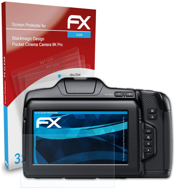 atFoliX FX-Clear Schutzfolie für Blackmagic Design Pocket Cinema Camera 6K Pro