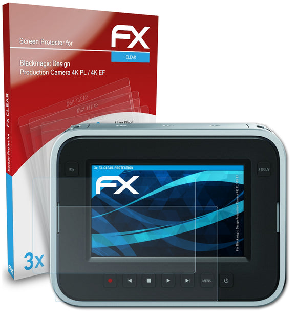atFoliX FX-Clear Schutzfolie für Blackmagic Design Production Camera (4K PL / 4K EF)