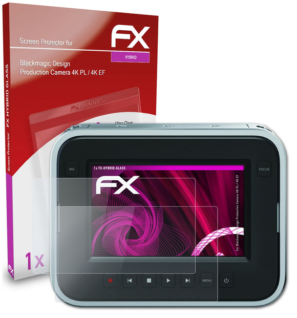 atFoliX FX-Hybrid-Glass Panzerglasfolie für Blackmagic Design Production Camera (4K PL / 4K EF)