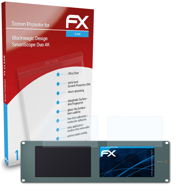 atFoliX FX-Clear Schutzfolie für Blackmagic Design SmartScope Duo 4K