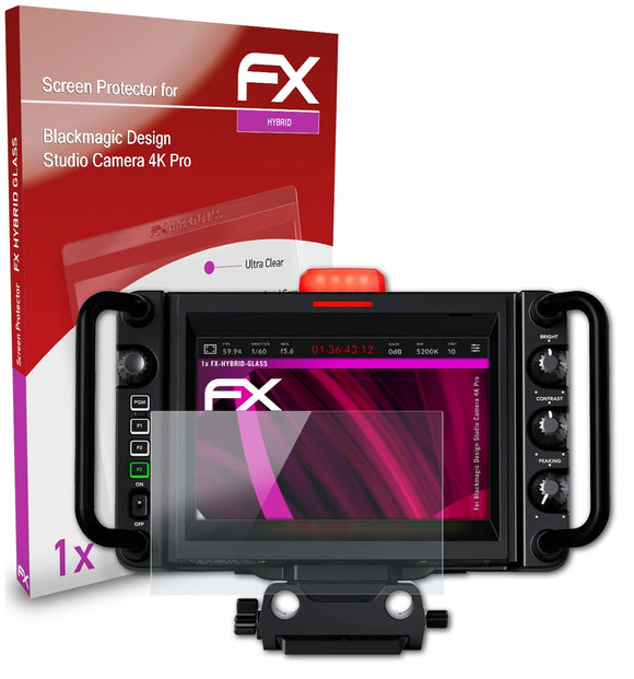 atFoliX FX-Hybrid-Glass Panzerglasfolie für Blackmagic Design Studio Camera 4K Pro