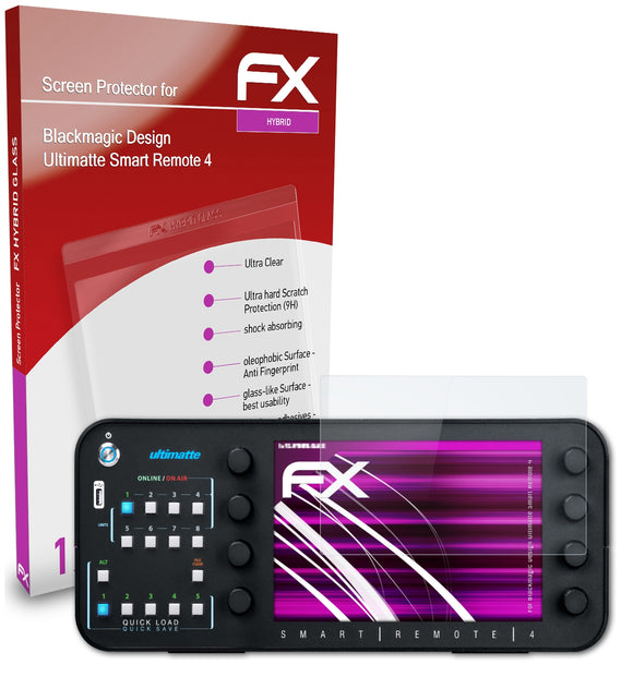 atFoliX FX-Hybrid-Glass Panzerglasfolie für Blackmagic Design Ultimatte Smart Remote 4