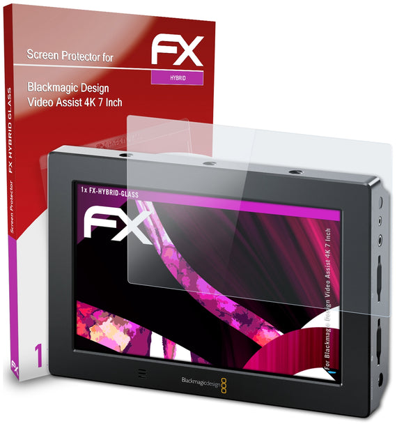 atFoliX FX-Hybrid-Glass Panzerglasfolie für Blackmagic Design Video Assist 4K (7 Inch)