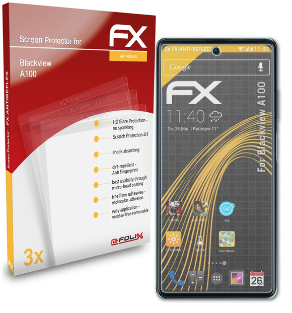 atFoliX FX-Antireflex Displayschutzfolie für Blackview A100