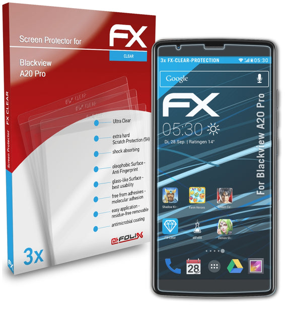 atFoliX FX-Clear Schutzfolie für Blackview A20 Pro