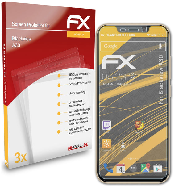 atFoliX FX-Antireflex Displayschutzfolie für Blackview A30