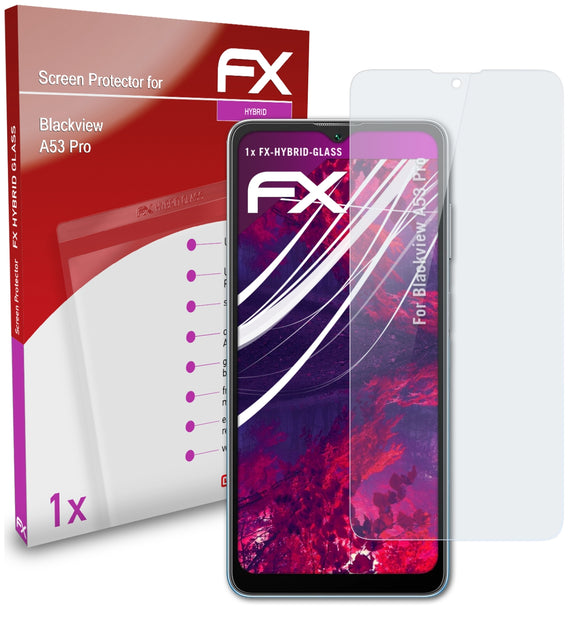 atFoliX FX-Hybrid-Glass Panzerglasfolie für Blackview A53 Pro