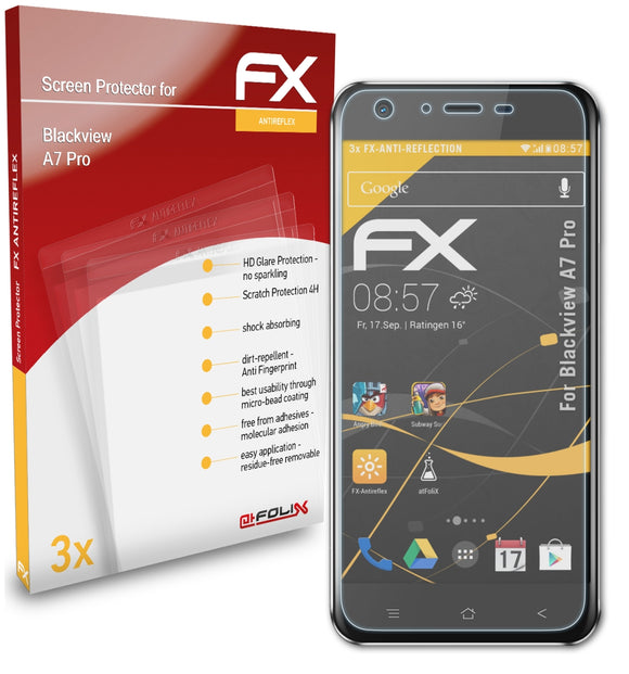 atFoliX FX-Antireflex Displayschutzfolie für Blackview A7 Pro