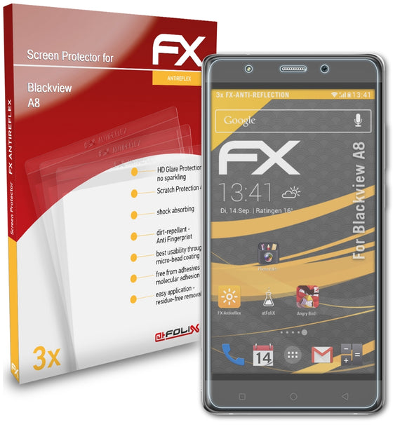 atFoliX FX-Antireflex Displayschutzfolie für Blackview A8