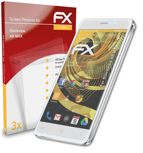 atFoliX FX-Antireflex Displayschutzfolie für Blackview A8 MAX