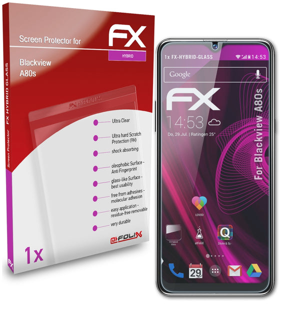 atFoliX FX-Hybrid-Glass Panzerglasfolie für Blackview A80s