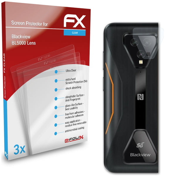 atFoliX FX-Clear Schutzfolie für Blackview BL5000 Lens