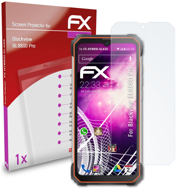 atFoliX FX-Hybrid-Glass Panzerglasfolie für Blackview BL8800 Pro