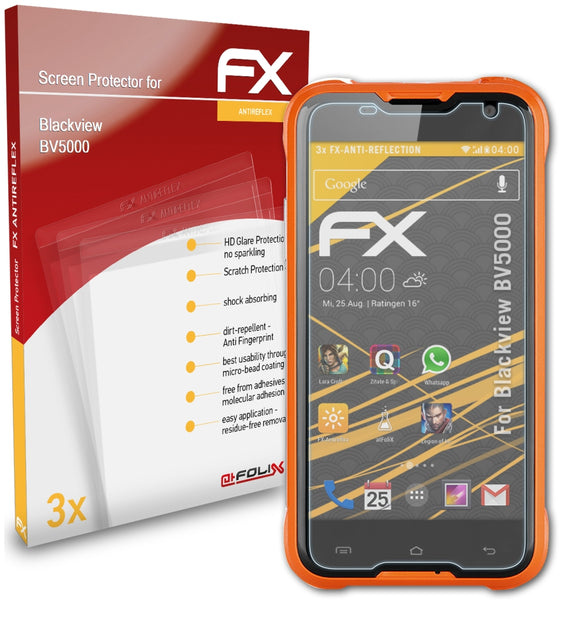 atFoliX FX-Antireflex Displayschutzfolie für Blackview BV5000