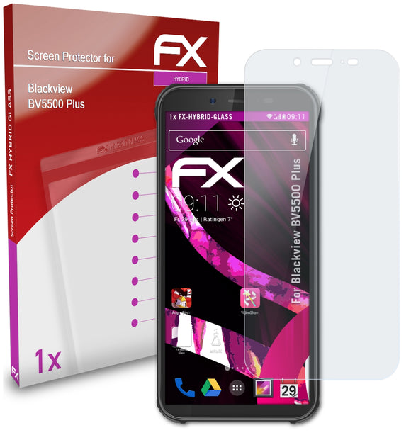 atFoliX FX-Hybrid-Glass Panzerglasfolie für Blackview BV5500 Plus