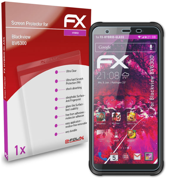 atFoliX FX-Hybrid-Glass Panzerglasfolie für Blackview BV6300