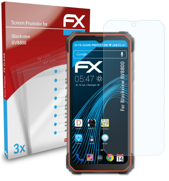 atFoliX FX-Clear Schutzfolie für Blackview BV8800