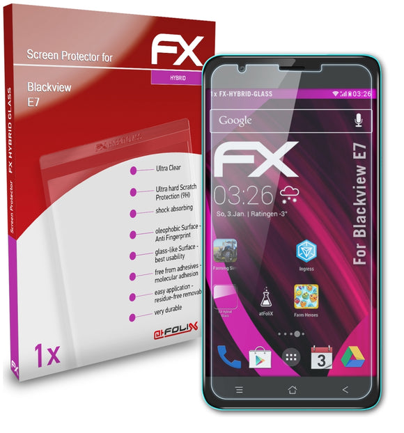 atFoliX FX-Hybrid-Glass Panzerglasfolie für Blackview E7