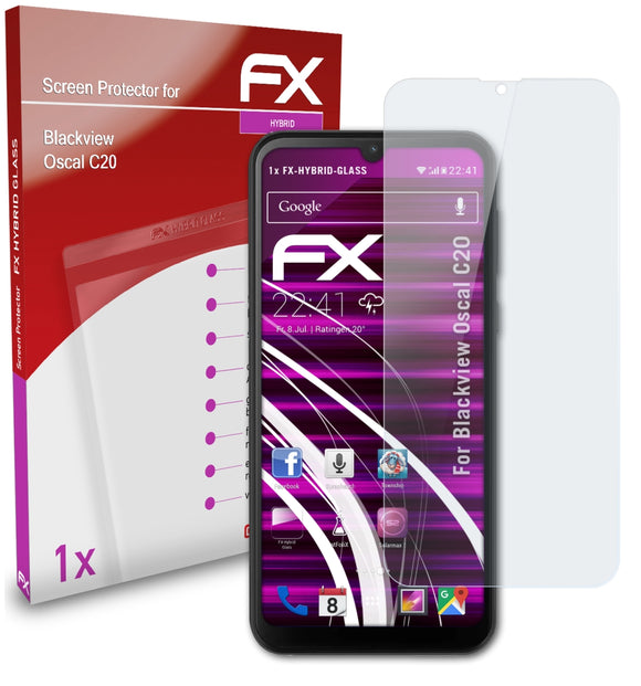 atFoliX FX-Hybrid-Glass Panzerglasfolie für Blackview Oscal C20