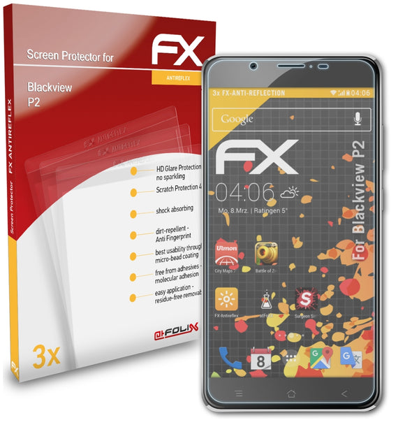 atFoliX FX-Antireflex Displayschutzfolie für Blackview P2