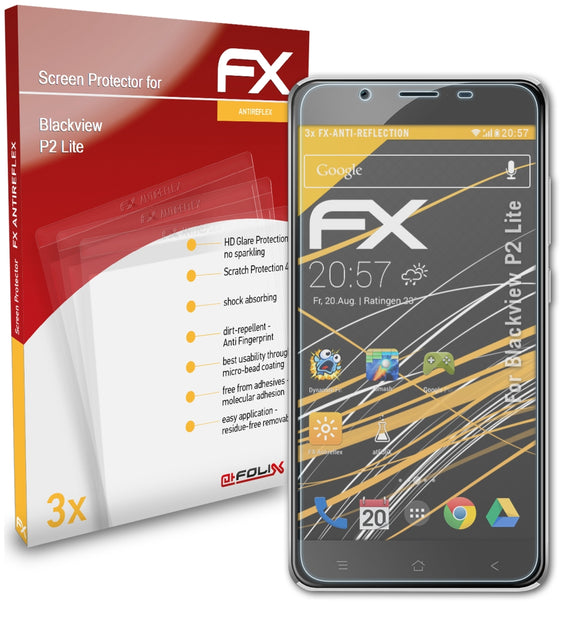atFoliX FX-Antireflex Displayschutzfolie für Blackview P2 Lite