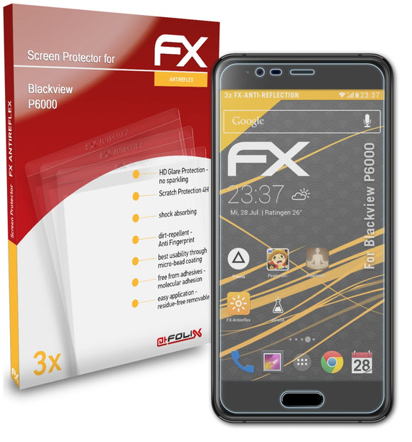 atFoliX FX-Antireflex Displayschutzfolie für Blackview P6000