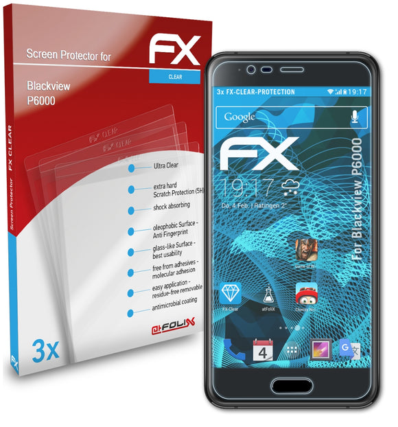 atFoliX FX-Clear Schutzfolie für Blackview P6000