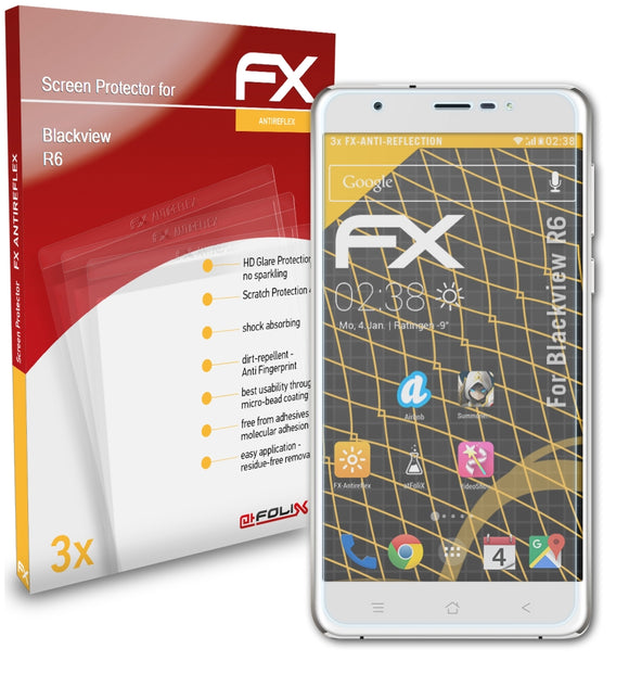 atFoliX FX-Antireflex Displayschutzfolie für Blackview R6