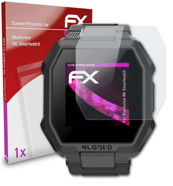 atFoliX FX-Hybrid-Glass Panzerglasfolie für Blackview R6 Smartwatch