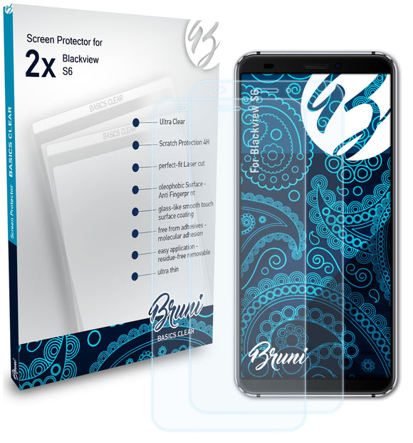 Bruni Basics-Clear Displayschutzfolie für Blackview S6