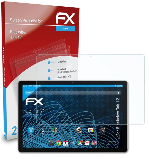 atFoliX FX-Clear Schutzfolie für Blackview Tab 12