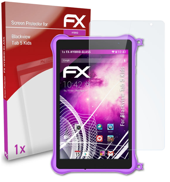 atFoliX FX-Hybrid-Glass Panzerglasfolie für Blackview Tab 5 Kids