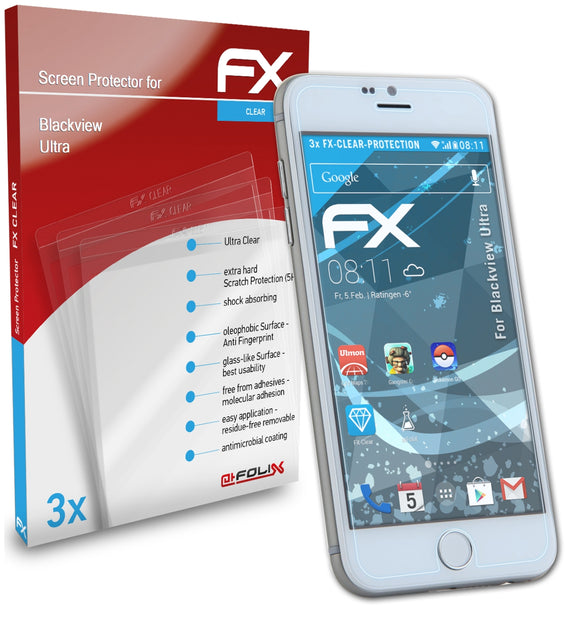 atFoliX FX-Clear Schutzfolie für Blackview Ultra