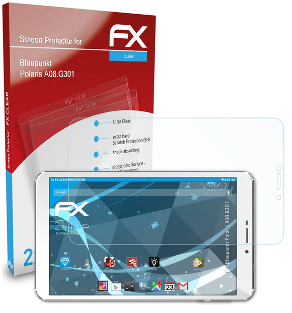 atFoliX FX-Clear Schutzfolie für Blaupunkt Polaris A08.G301