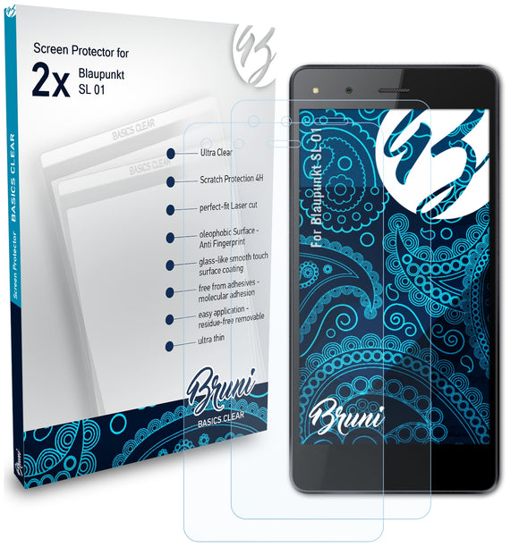 Bruni Basics-Clear Displayschutzfolie für Blaupunkt SL 01