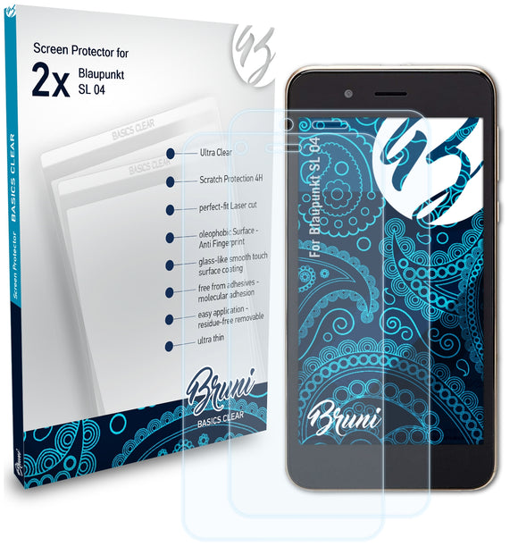 Bruni Basics-Clear Displayschutzfolie für Blaupunkt SL 04