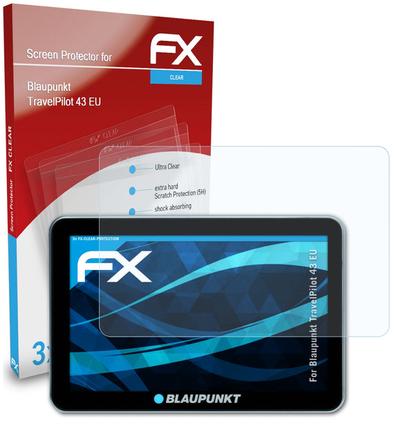 atFoliX FX-Clear Schutzfolie für Blaupunkt TravelPilot 43 EU