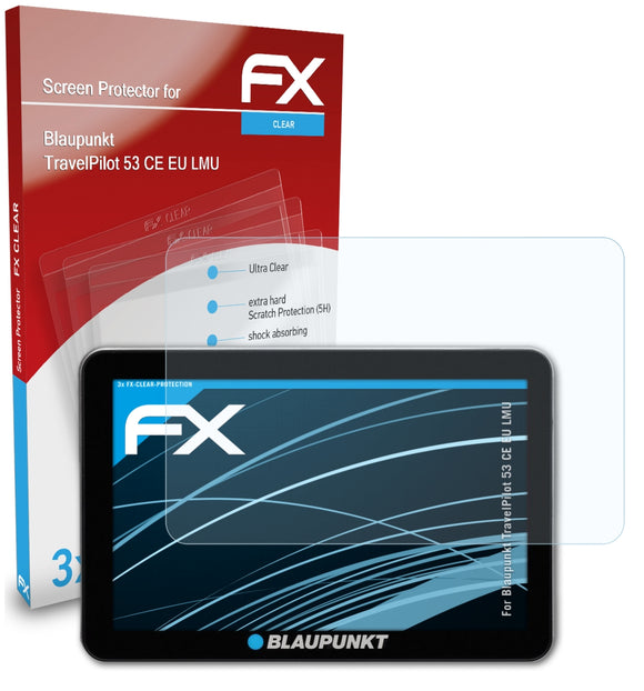 atFoliX FX-Clear Schutzfolie für Blaupunkt TravelPilot 53 CE EU LMU